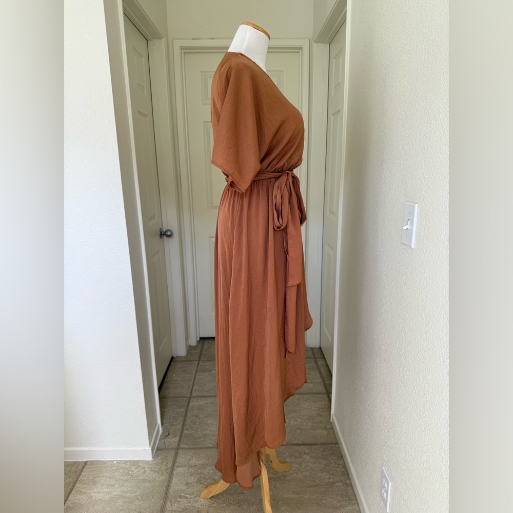 Dress Day Copper Faux Wrap Dress - Picture 7 of 8